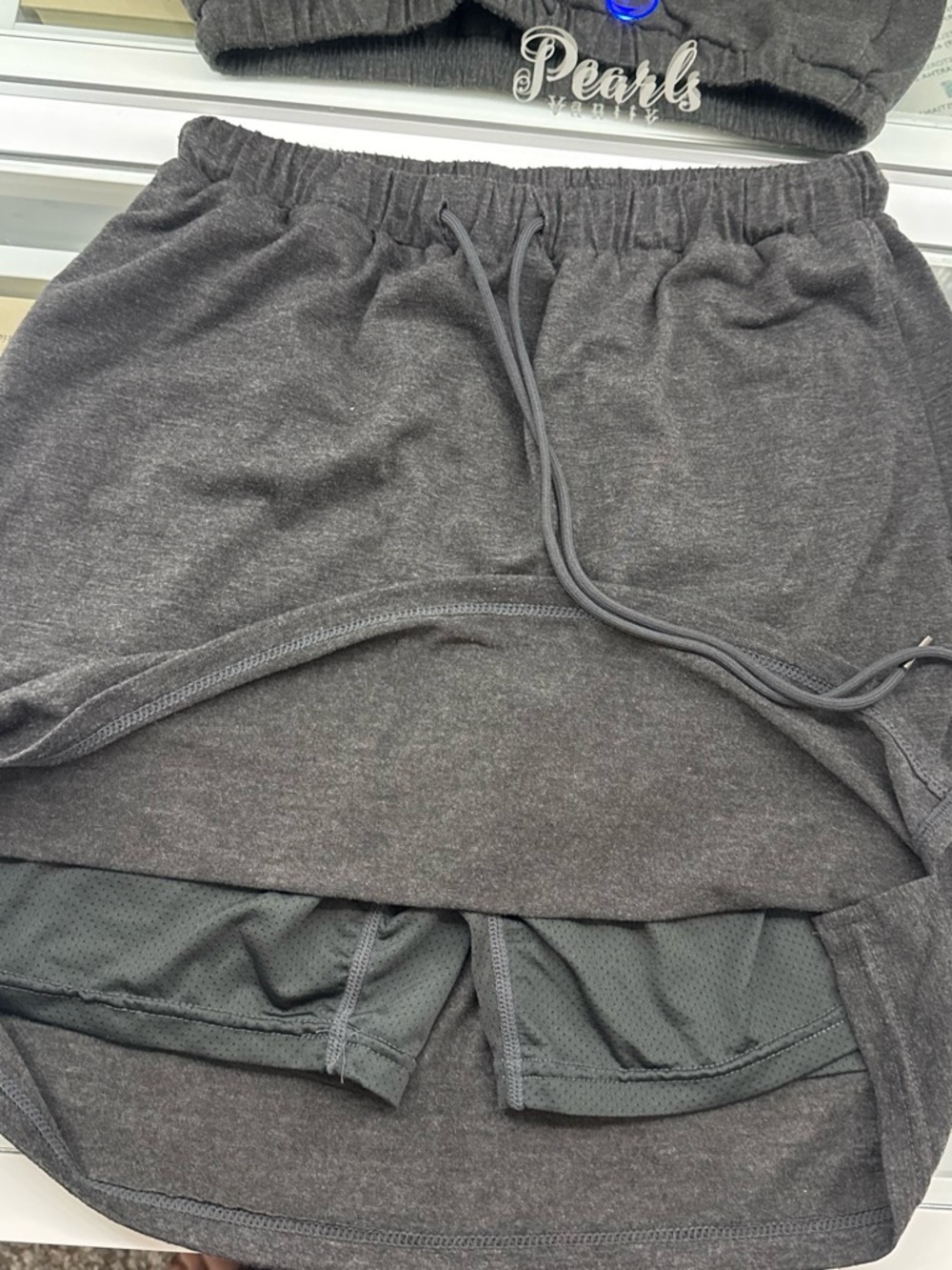 Women's Charcoal Gray Athletic Shorts with Inner Liner